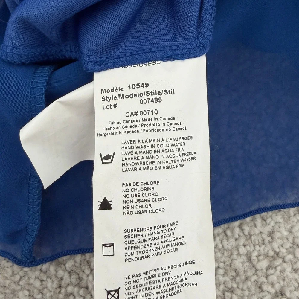 Joseph Ribkoff Y2K Ruffle Cocktail Dress Womens 6 Blue Empire Waist - Picture 6 of 9